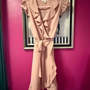 Elegant Ruffled light Pink Dress